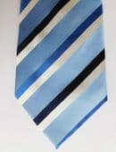 Berwin and Berwin pure silk tie blue and white diagonal stripes